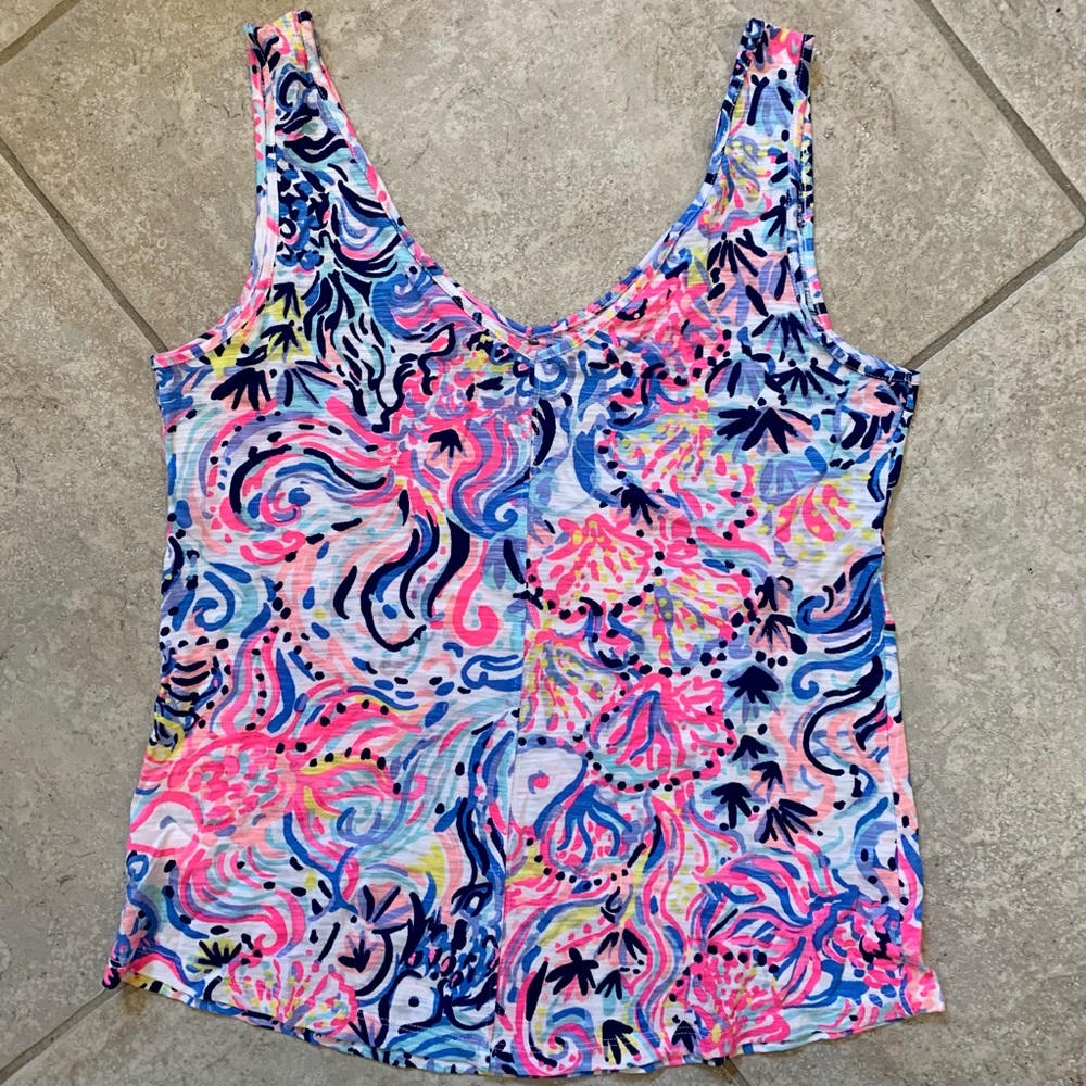 Lilly Pulitzer 100% cotton double v tank